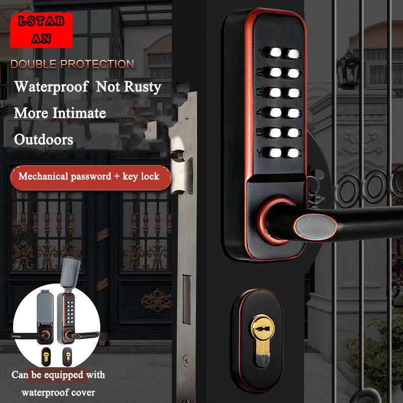 Smart Garden Gate Lock - Dwustronna dzielona klawiatura Wodoodporny zamek do