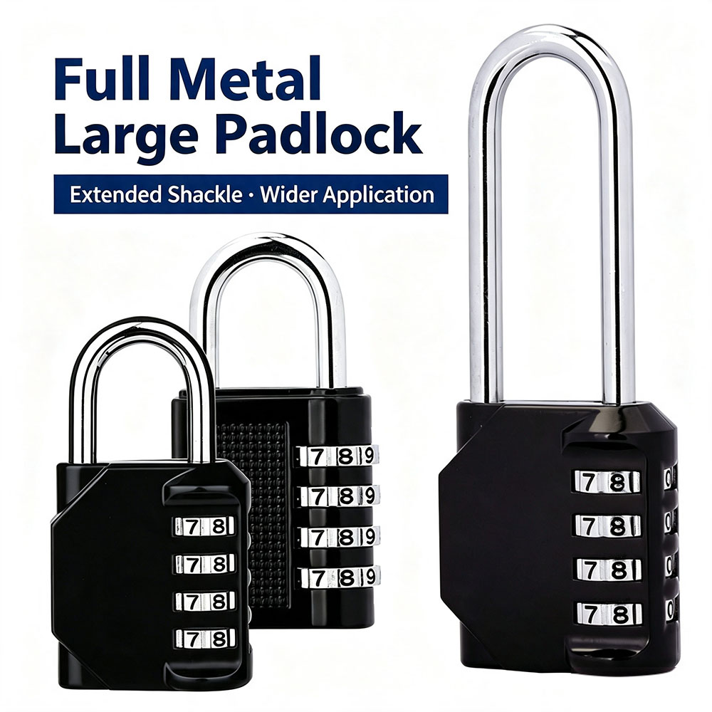 Smart Garden Gate Lock - 4-cyfrowa kłódka szyfrowa z długim zwojem,
