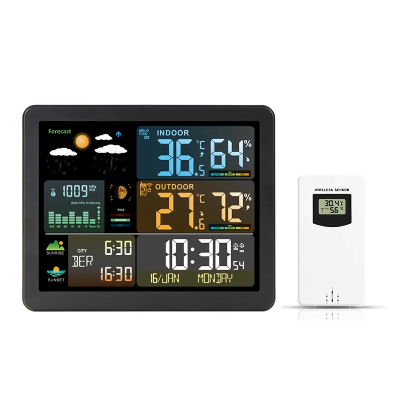 Garden Weather Station - Cyfrowa stacja pogodowa Zegar Wewnętrzny zewnętrzny